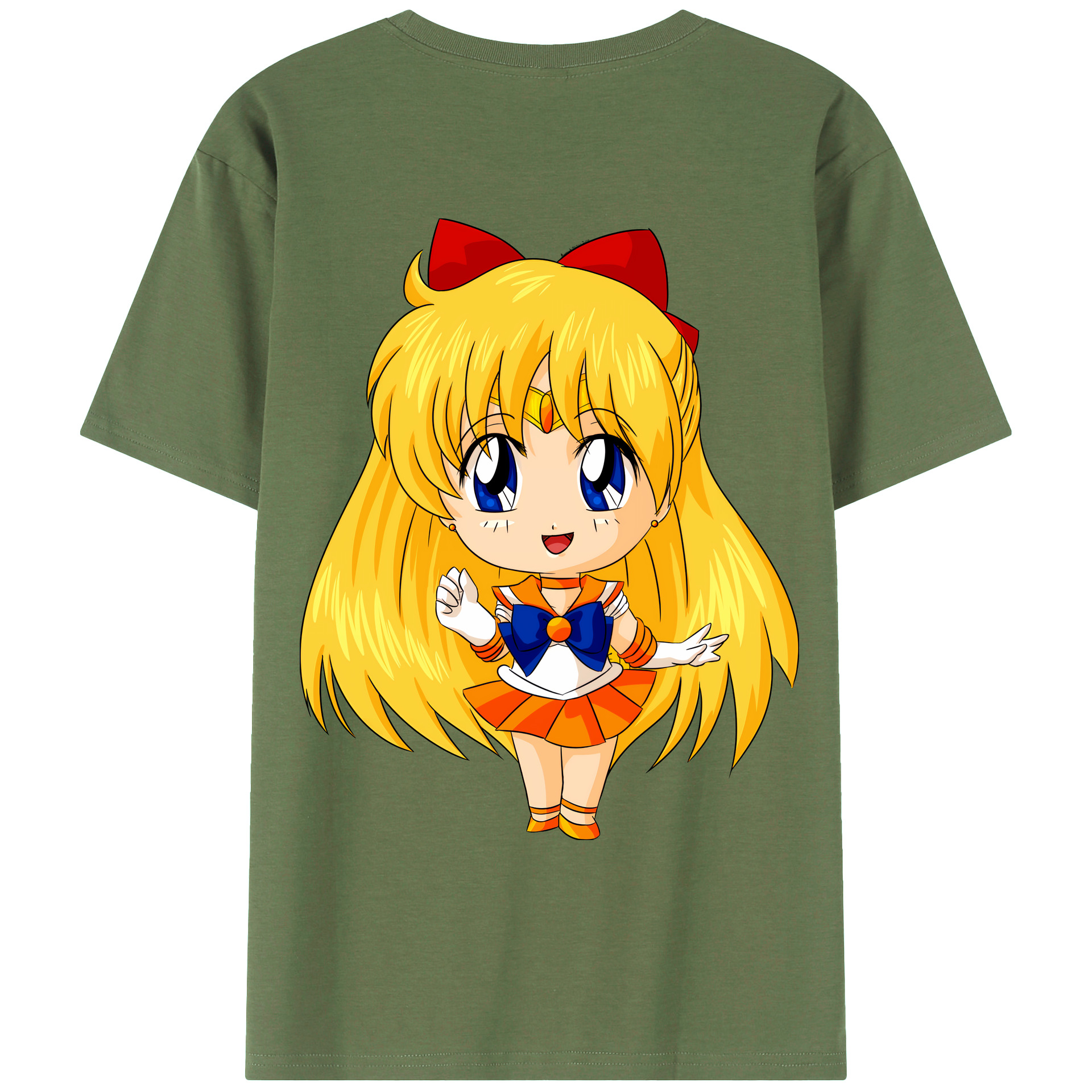 （画像用） 美少女戦士セーラームーン 愛野 美奈子 あいの みなこ Sailor Moon Aino Minako 綿100％ メンズ半袖Tシャツ（バックプリント） 通気性